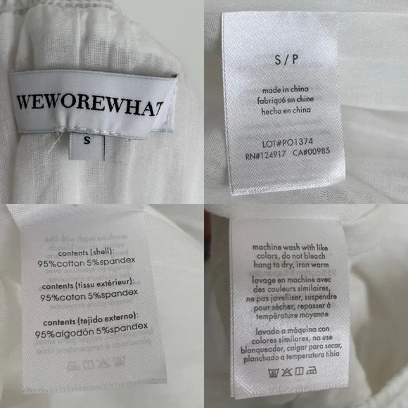 WEWOREWHAT Drop Waist Maxi Skirt White Cotton Poplin Smocked Back Size Small NWT - Picture 12 of 14